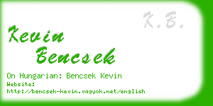 kevin bencsek business card